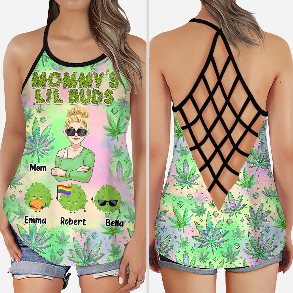 Mommy Lil Buds – Personalisiertes Tanktop und Leggings mit Mutterkreuz