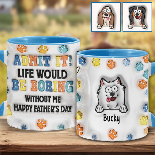 Happy Father's Day - Personalized Dog Accent Mug