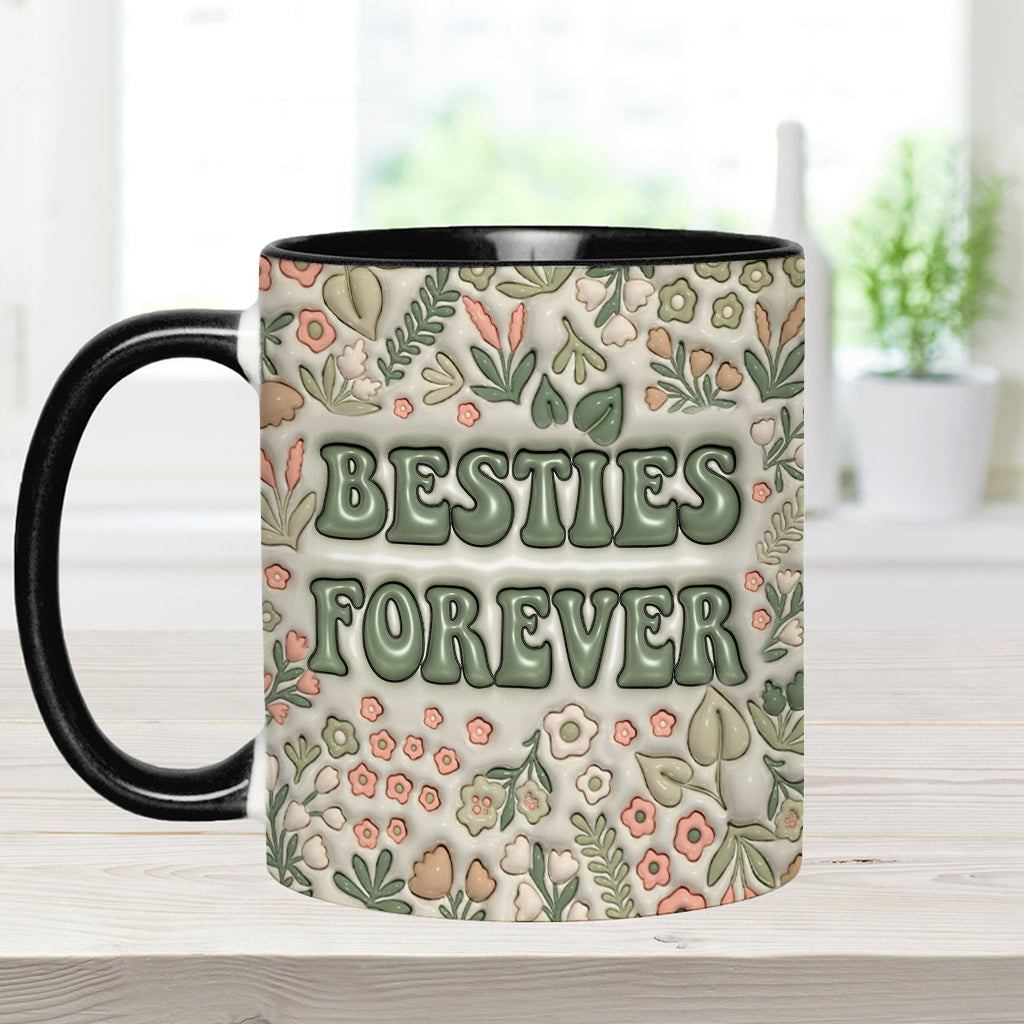 Besties Forever Floral - Personalisierte Bestie-Tasse