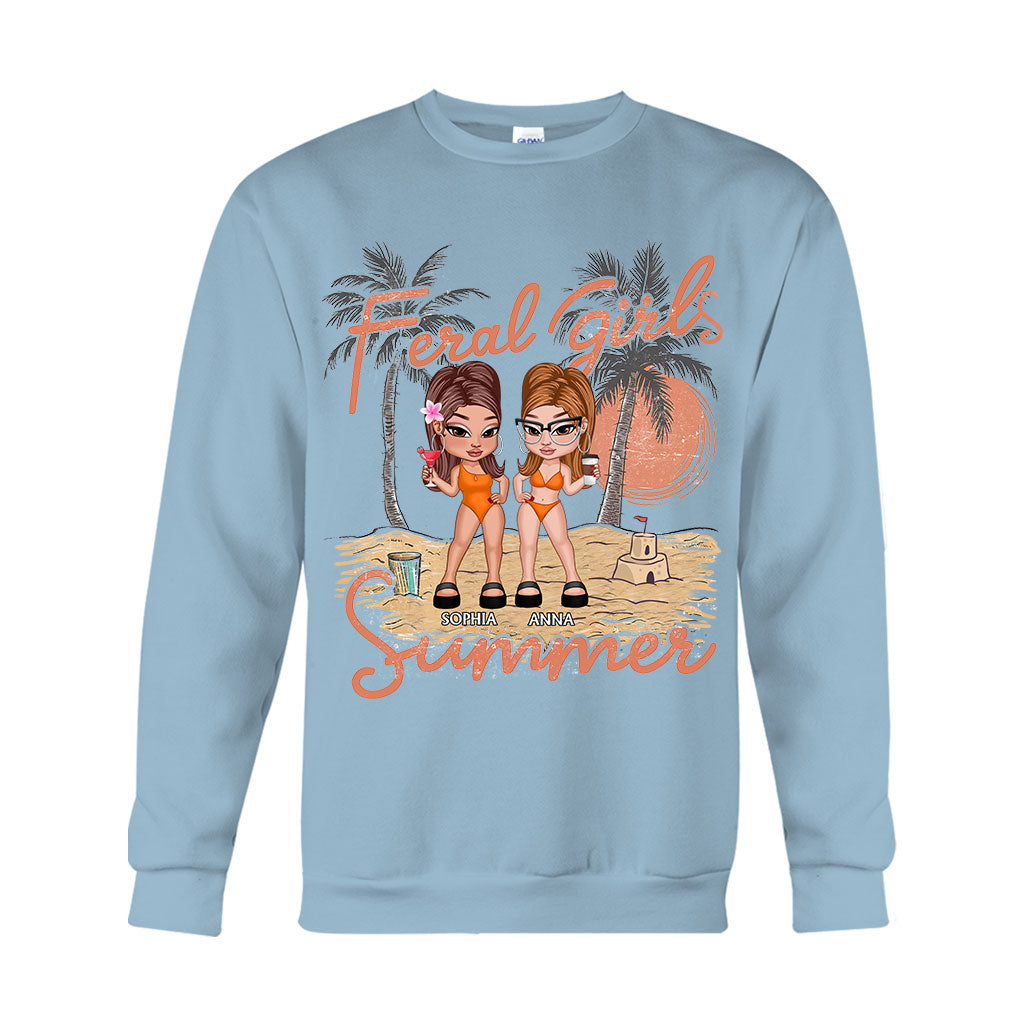 Feral Girls Sommer – Personalisiertes Bestie-T-Shirt und Hoodie