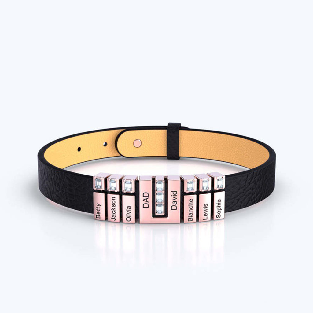Papa-Armband mit Anhängern – Personalisiertes Herrenarmband mit Anhängern