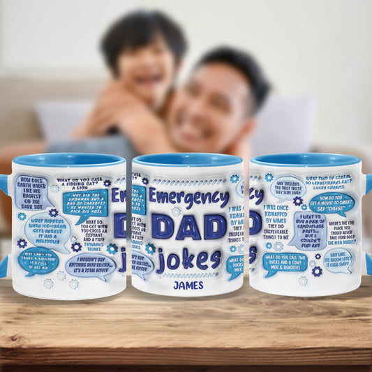 Notfall-Vaterwitze – Personalisierte Tasse mit Vaterakzent
