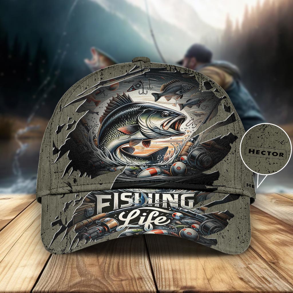 Fishing Life – Personalisierte Angel-Klassiker-Kappe