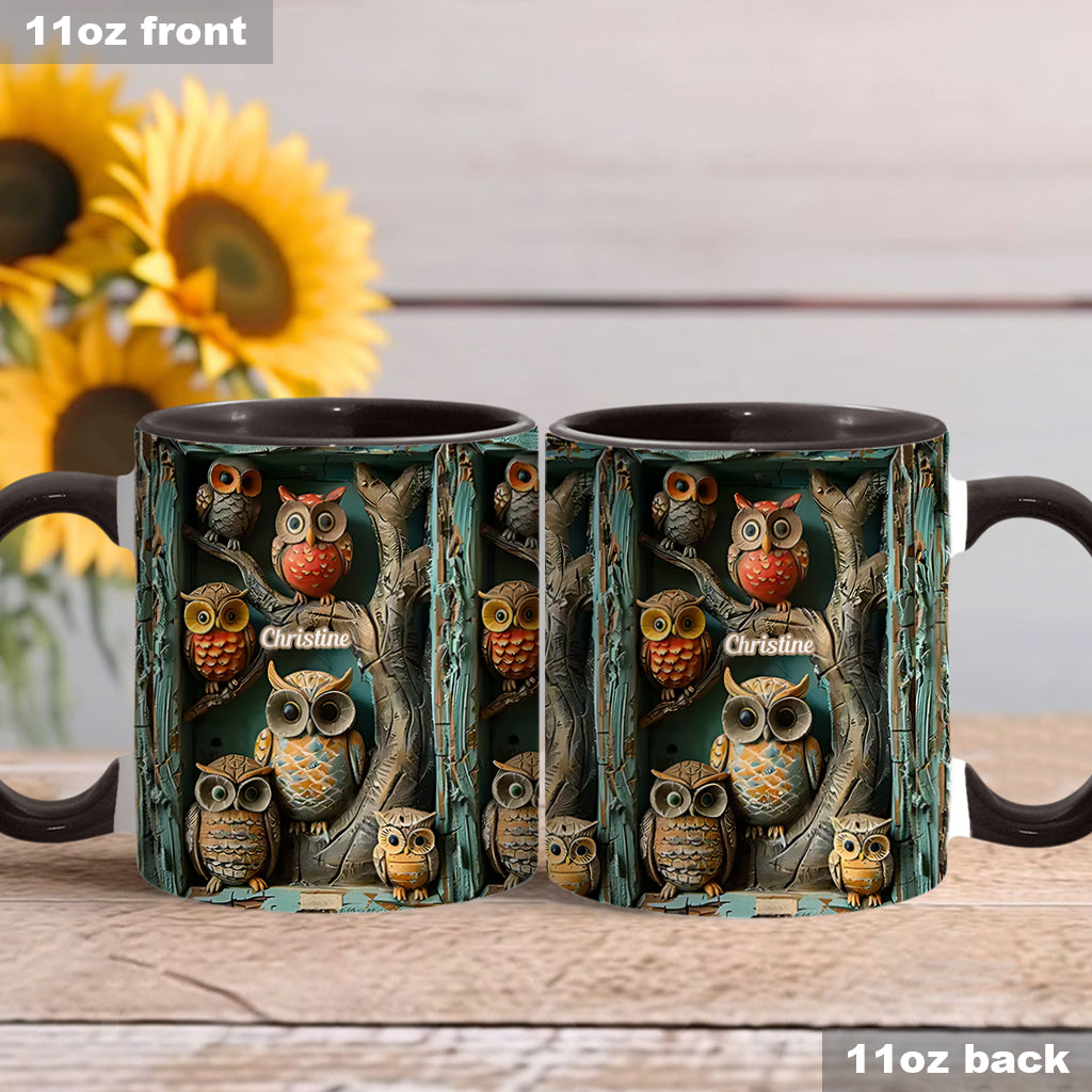 Einfach ein Mädchen, das Eulen liebt – personalisierte Tasse mit Eulenmotiv