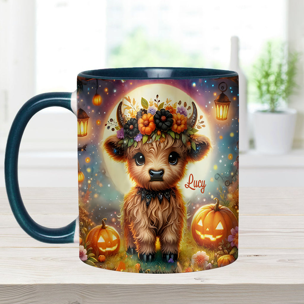 Halloween-Hochlandkuh - Personalisierter Akzentbecher