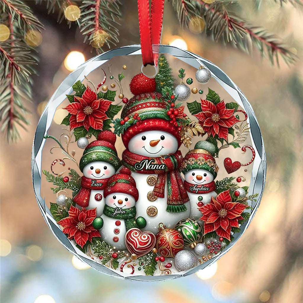 Gesegnet, Oma oder Gigi genannt zu werden – Personalisierter runder Glasornament in Oma-Form