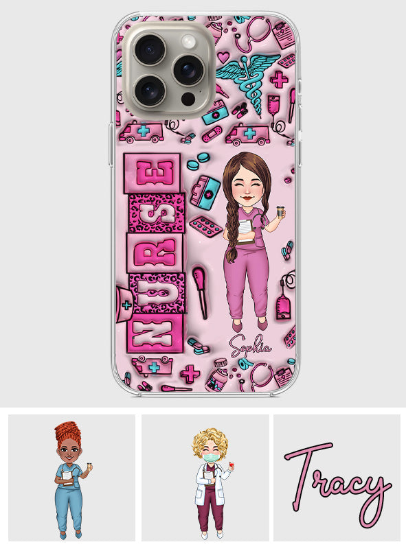 Nurse Life – Personalisierte transparente Handyhülle für Krankenschwestern