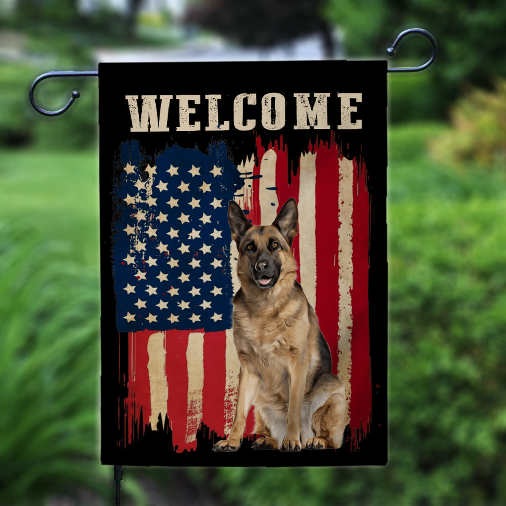 Welpenflagge - Personalisierte Hunde-Gartenflagge