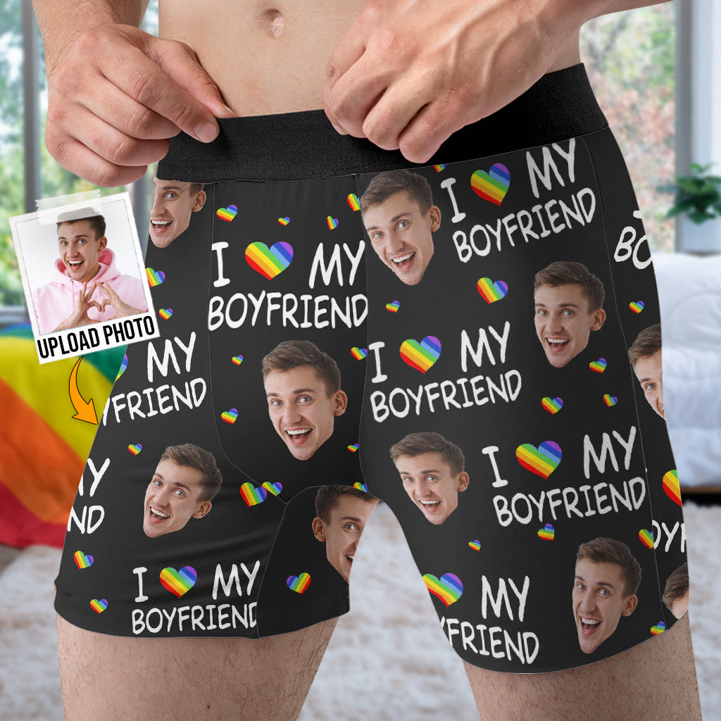 Ich liebe meinen Freund – Personalisierte Herren-Boxershorts mit LGBT-Unterstützung