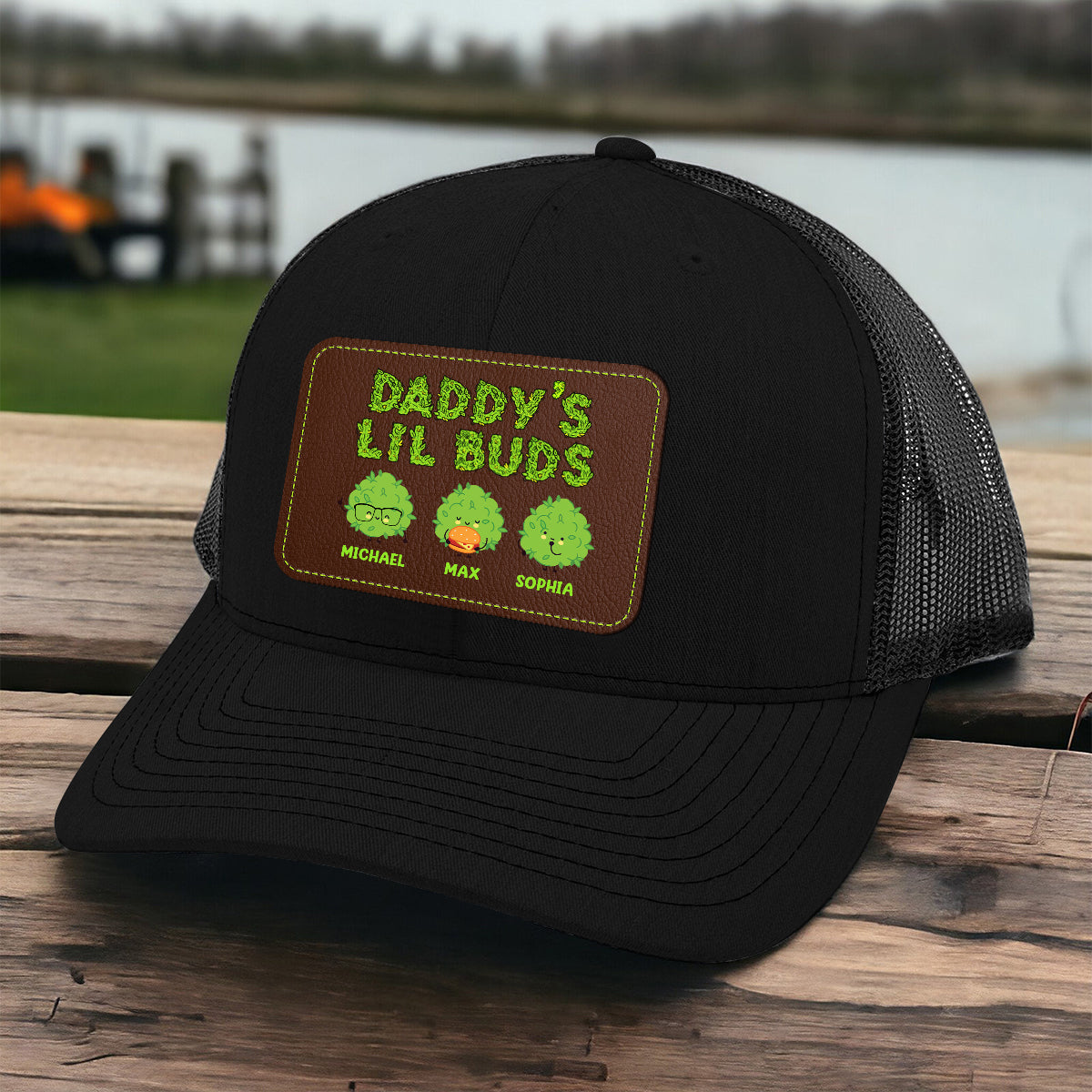 Dopest Dad Ever - Personalized Father Leather Patch Hat