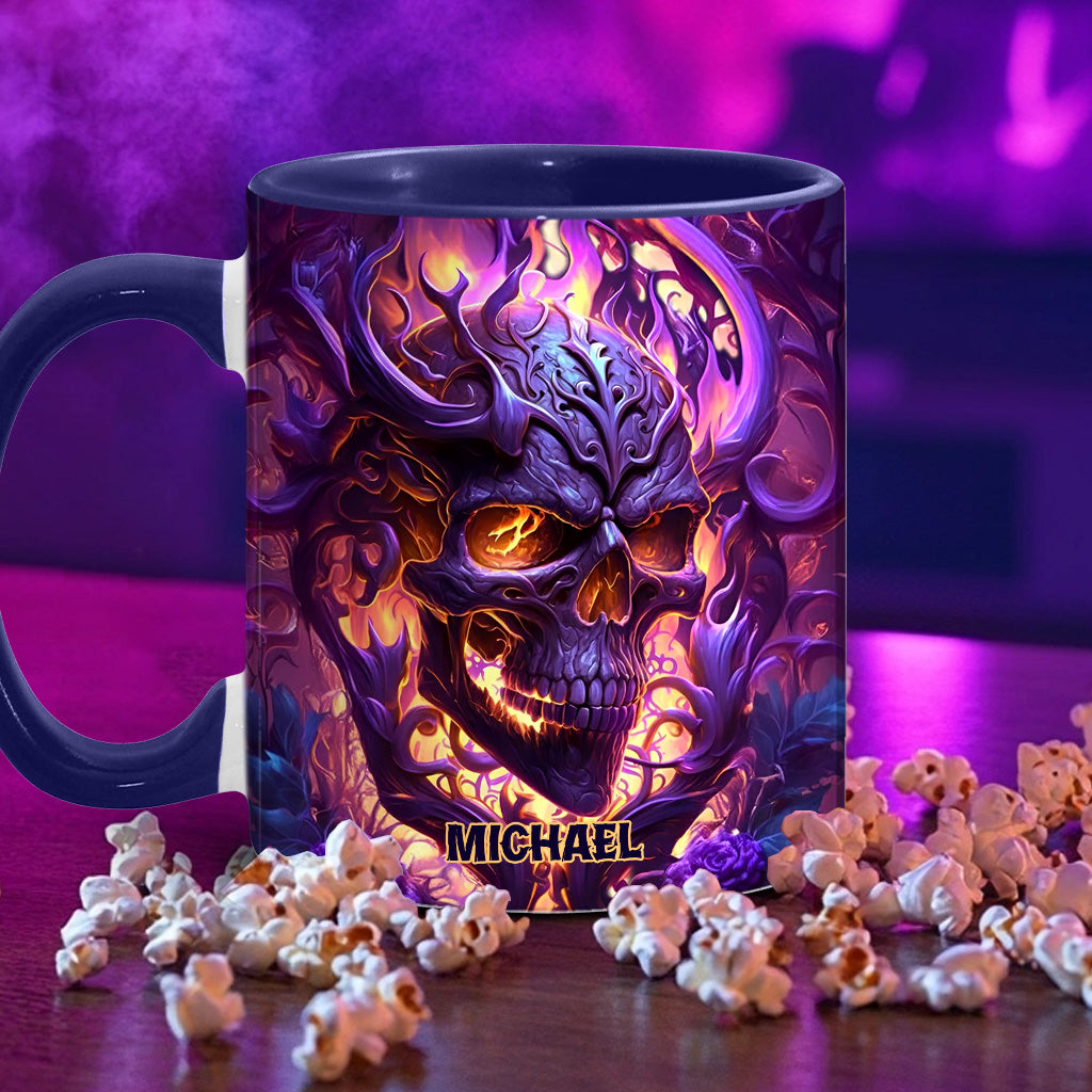 Feuer und Wut – Personalisierte Tasse mit Totenkopf-Akzent