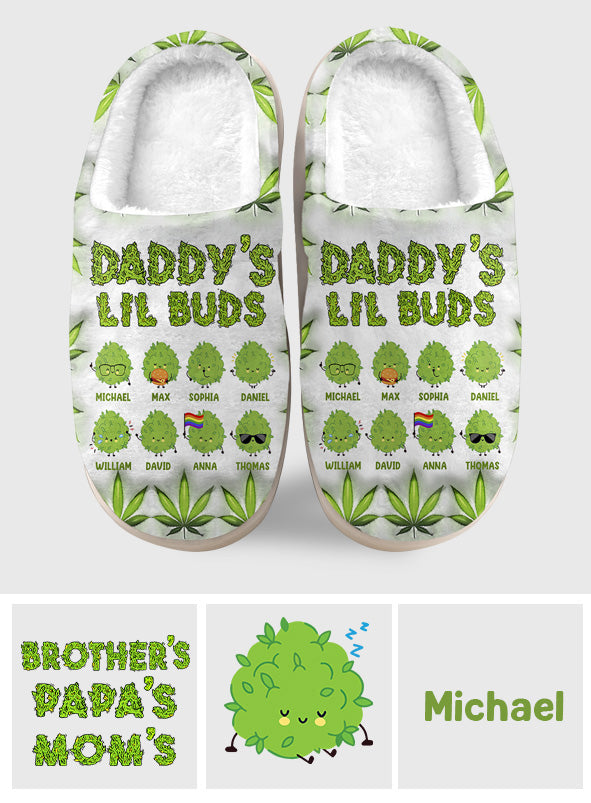 Daddy's Lil Buds Any Title - Personalized Weed Slippers