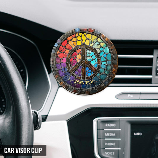 Hippie Soul - Personalized Hippie Shaped Car Visor Clip