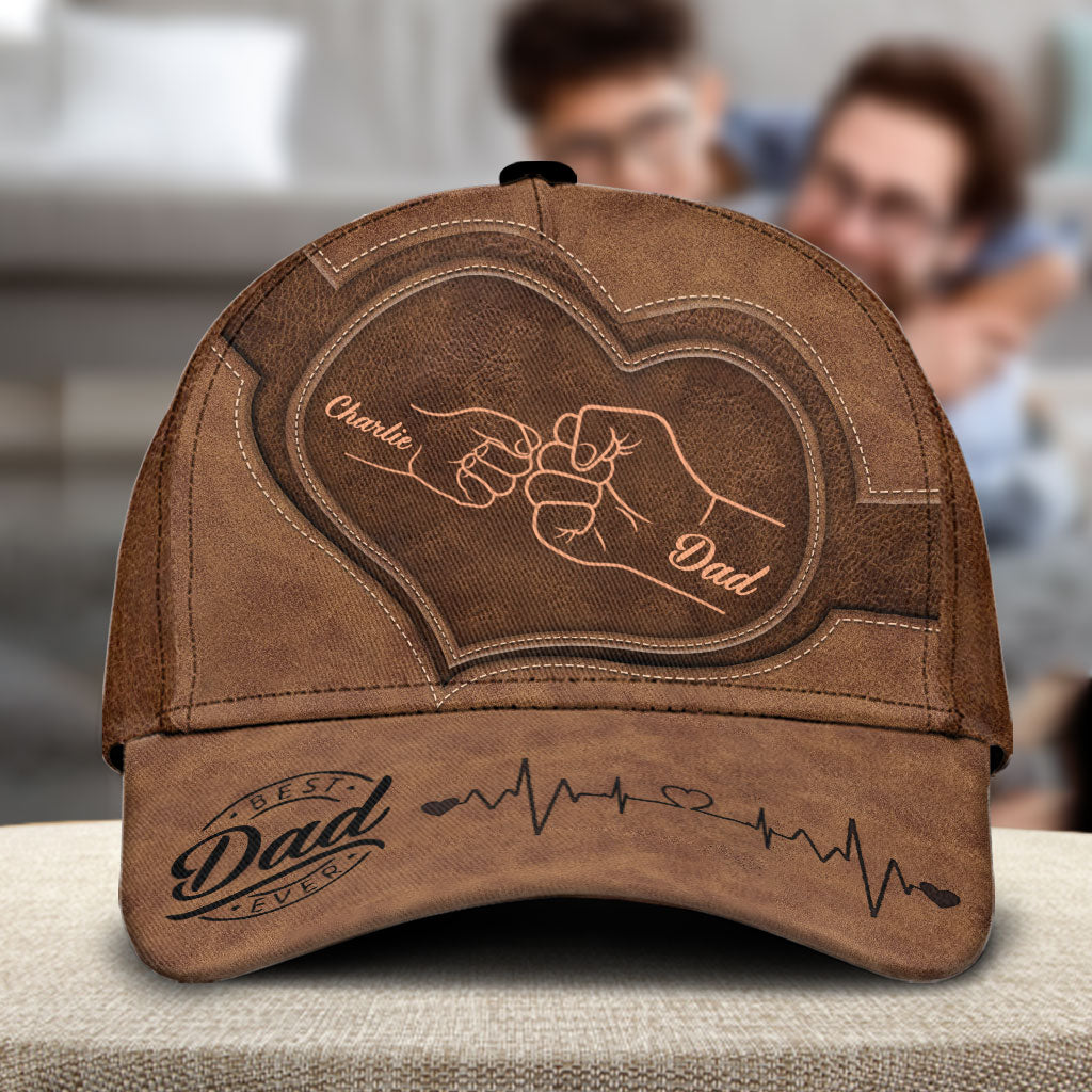 Faustgruß Papa Herz Beliebiger Titel - Personalisierte klassische Vaterkappe