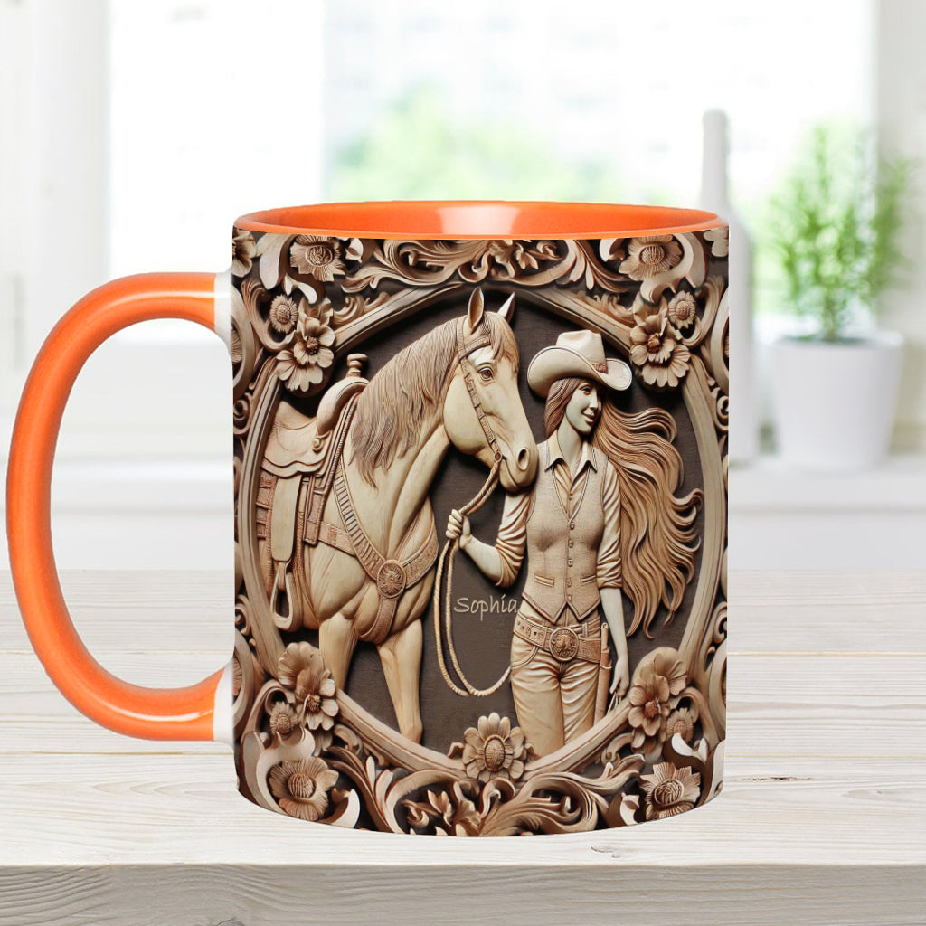 Ein Mädchen und ihr Pferd – Personalisierte Tasse mit Pferdemotiv