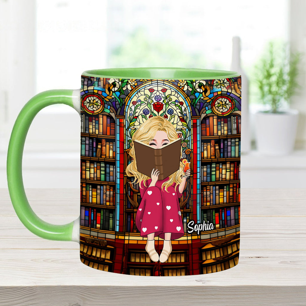 Einfach ein Mädchen, das Bücher liebt – personalisierte Tasse mit Buchmotiv