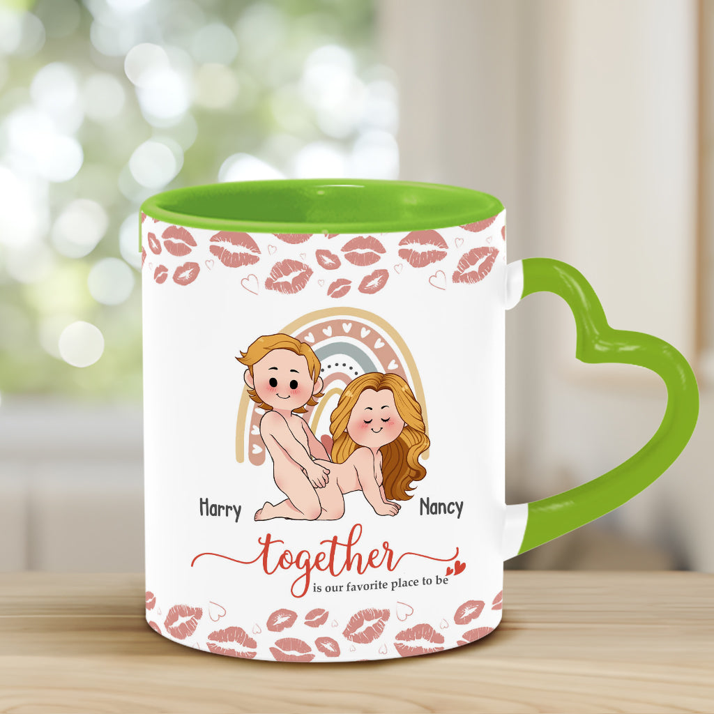 Ich liebe dich – Personalisierte Tasse mit Herzgriff für Paare