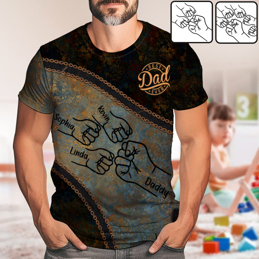 Faustgruß Papa und Kinder - Personalisiertes Vater-Shirt