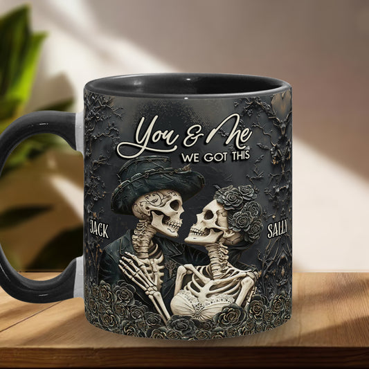 You & Me - Personalized Skull Accent Mug
