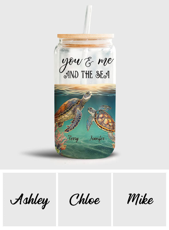 Du & Ich und das Meer – Personalisierte Schildkröten-Trinkflasche