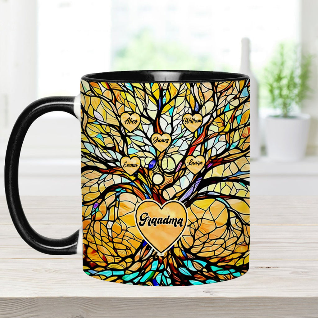 Unser Stammbaum – Personalisierte Tasse mit Oma-Motiv
