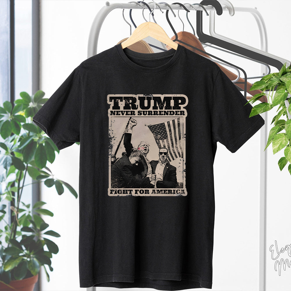 „Niemals aufgeben“-Shirt, „Kämpfe für Amerika“-T-Shirt, Retro-Rallye-Shirt & Hoodie