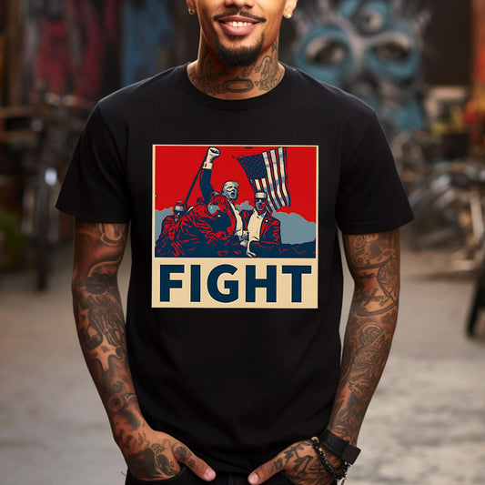 „Niemals aufgeben“-Shirt, „Kämpfe für Amerika“-T-Shirt, Retro-Rallye-Shirt & Hoodie