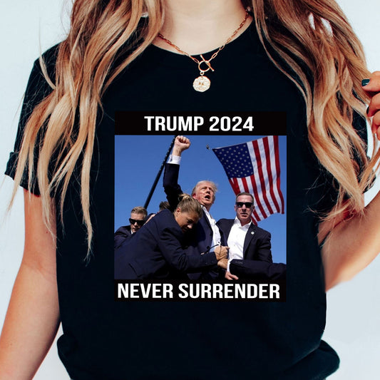 Trmp Sh0t T-Shirt Top | Donald TRMP 2024 Never Surrender Shirt Mugsh*t Tee
 T-Shirt & Hoodie