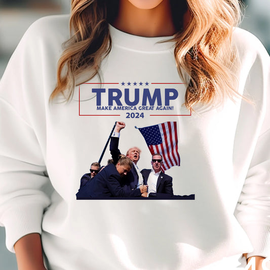„United We Stand“-Shirt, „Never Surrender“-Shirt, „Fight For America“-T-Shirt, „2024 Rally“-Shirt, „Fight Fight Fight“-Shirt (T-Shirt & Hoodie)