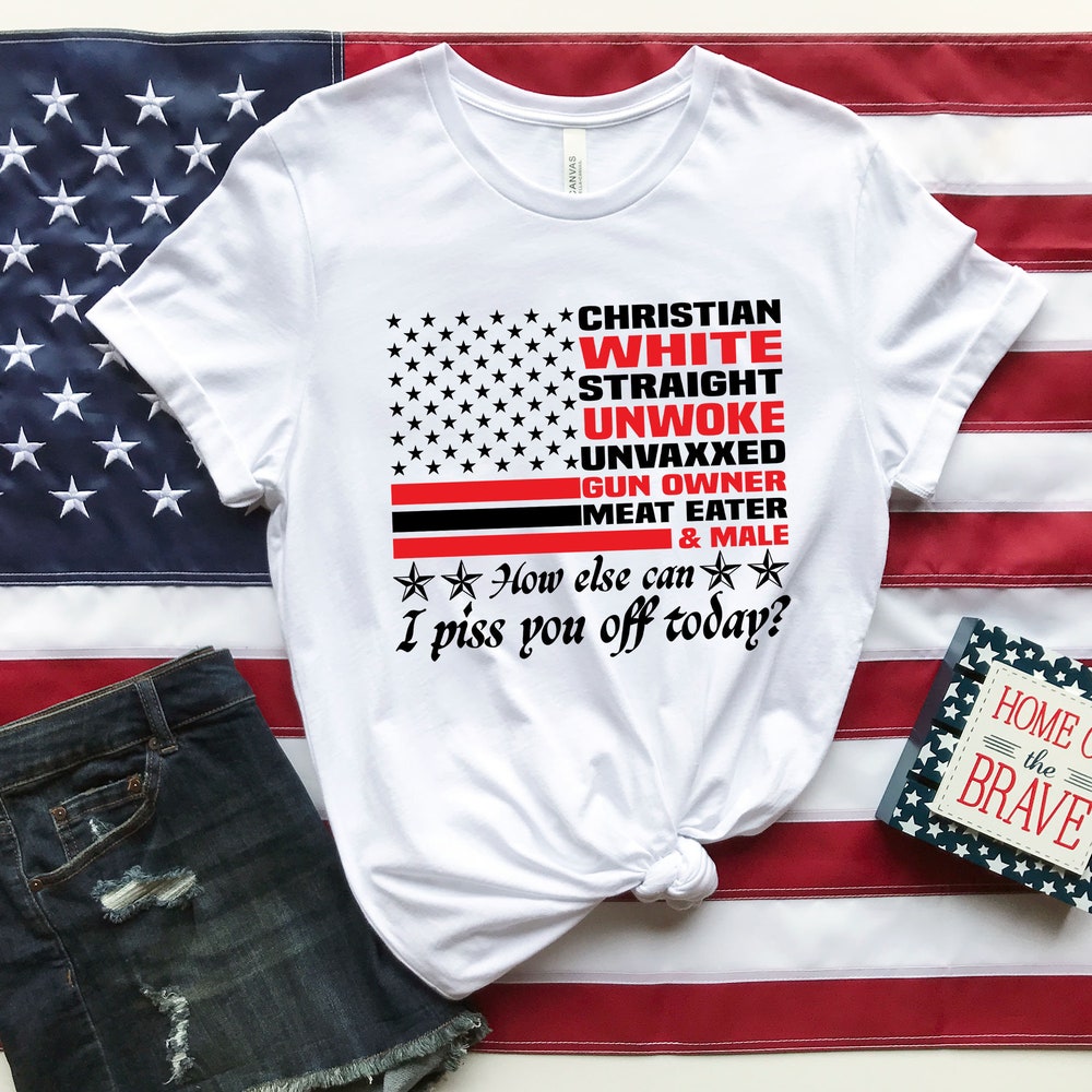 Christliches T-Shirt, Weißes, heterosexuelles, unaufgeklärtes, ungeimpftes Waffenbesitzer-Shirt, Trump-Unterstützer-Shirt, Wahl-2024-Shirt, Lustiges Trend-Shirt & Hoodie