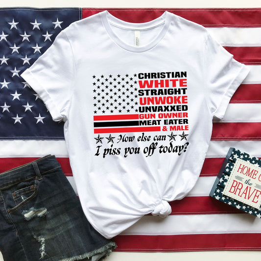 Christliches T-Shirt, Weißes, heterosexuelles, unaufgeklärtes, ungeimpftes Waffenbesitzer-Shirt, Trump-Unterstützer-Shirt, Wahl-2024-Shirt, Lustiges Trend-Shirt & Hoodie