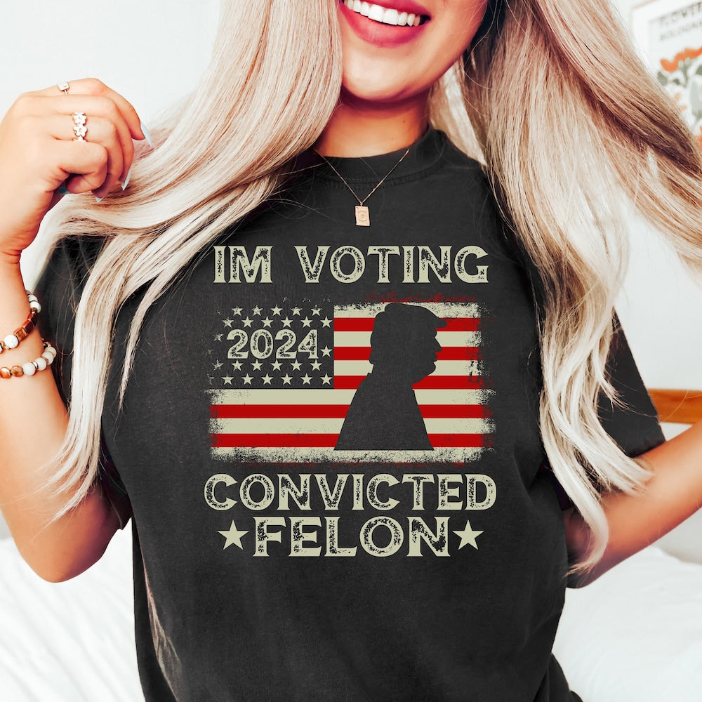 Trump-Girl-Shirt, MAGA-T-Shirt, Konservatives Shirt, Republikanisches Wahl-2024-T-Shirt, „Ich wähle den Verbrecher“-Shirt, Lustiges Trump-Shirt, T-Shirt & Hoodie