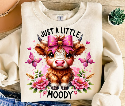 Just A Little Moody Highland Cow T-shirt & Hoodie 0624