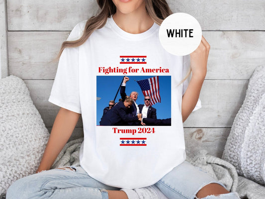 Ich kämpfe für Trump – T-Shirt, Sweatshirt „Kampf für Amerika“, „Ich stehe zu Trump“, „Make America Great Again“, Donald Trump, Donald-Trump-T-Shirt, Trump-Shirt & Hoodie