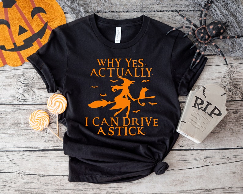 Ja, ich kann mit einem Schaltgetriebe fahren – T-Shirt, Halloween-Hexen-Shirt, lustiges Halloween-Shirt, Hexen-T-Shirt & Hoodie 0924