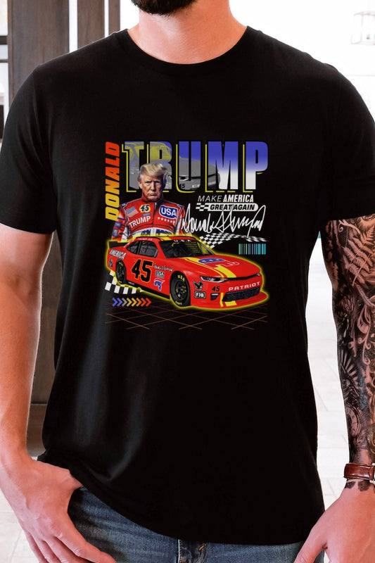 Make America Great Again Rennwagen-T-Shirt & Hoodie mit Trump-Motiv 0924