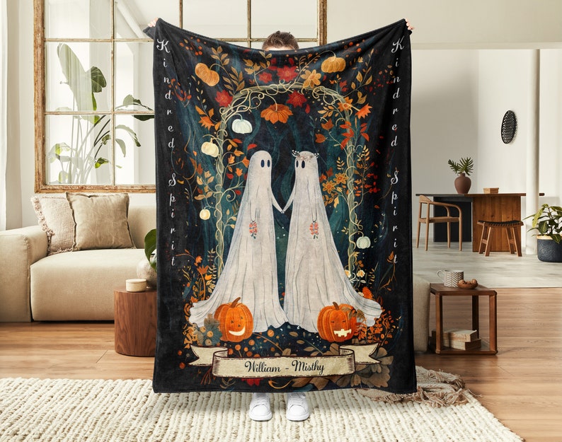 Halloween-Geister-Paardecke - Personalisierte Halloween-Decke 0924