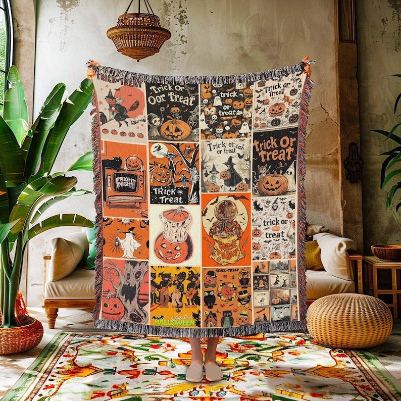 Halloween-Webdecke, Geister-Webdecke, Halloween-Decke 0924