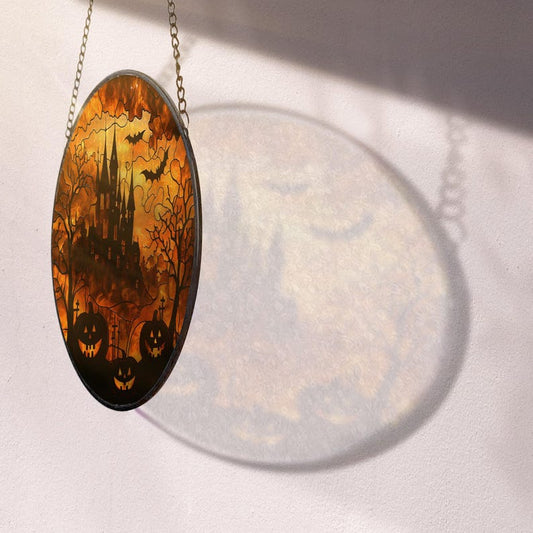 Witcher Castle Stained Glass Suncatcher For Halloween Halloween Window Hanging Suncatcher Ornamentg 0924