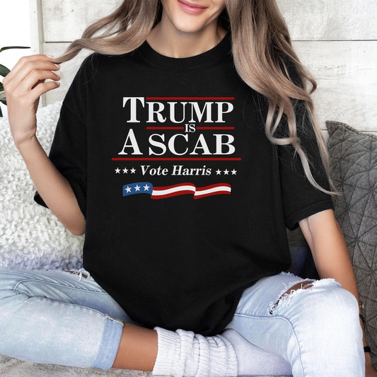 Trump ist ein Streikbrecher – Wählt Harris – T-Shirt & Hoodie 0924