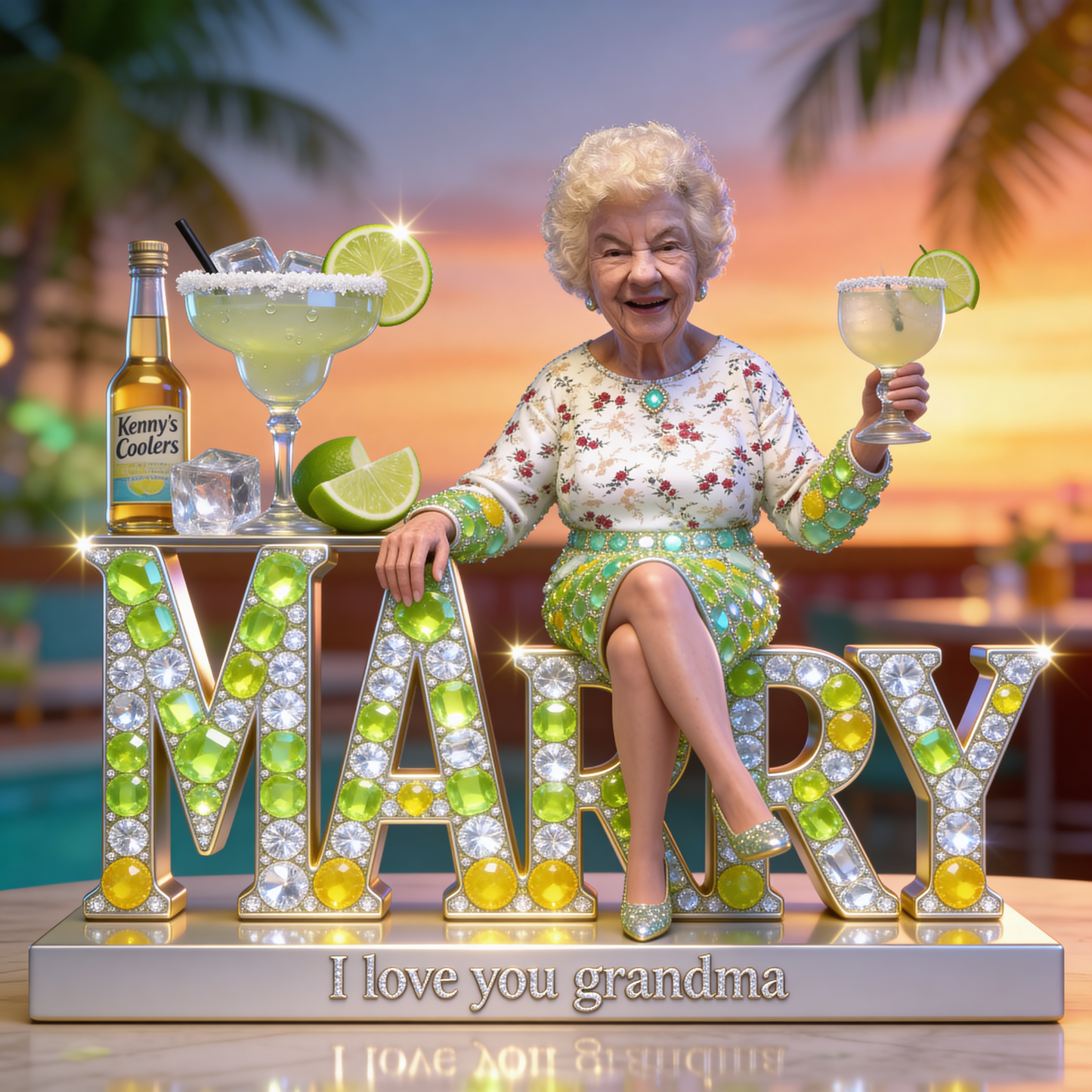Geschenk für Cocktail- und Margarita-Liebhaber - Personalisierte Cocktail-Acrylplakette