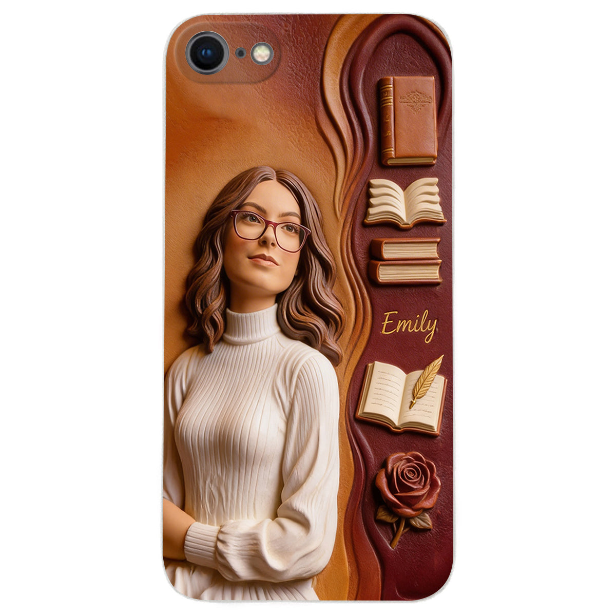 Custom Any Photo Love Books - Personalized Book 3D Embossed Leather Phone Case