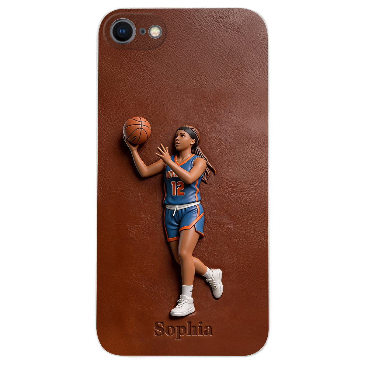 Love Basketball - Personalized Basketball Leather Phone Case