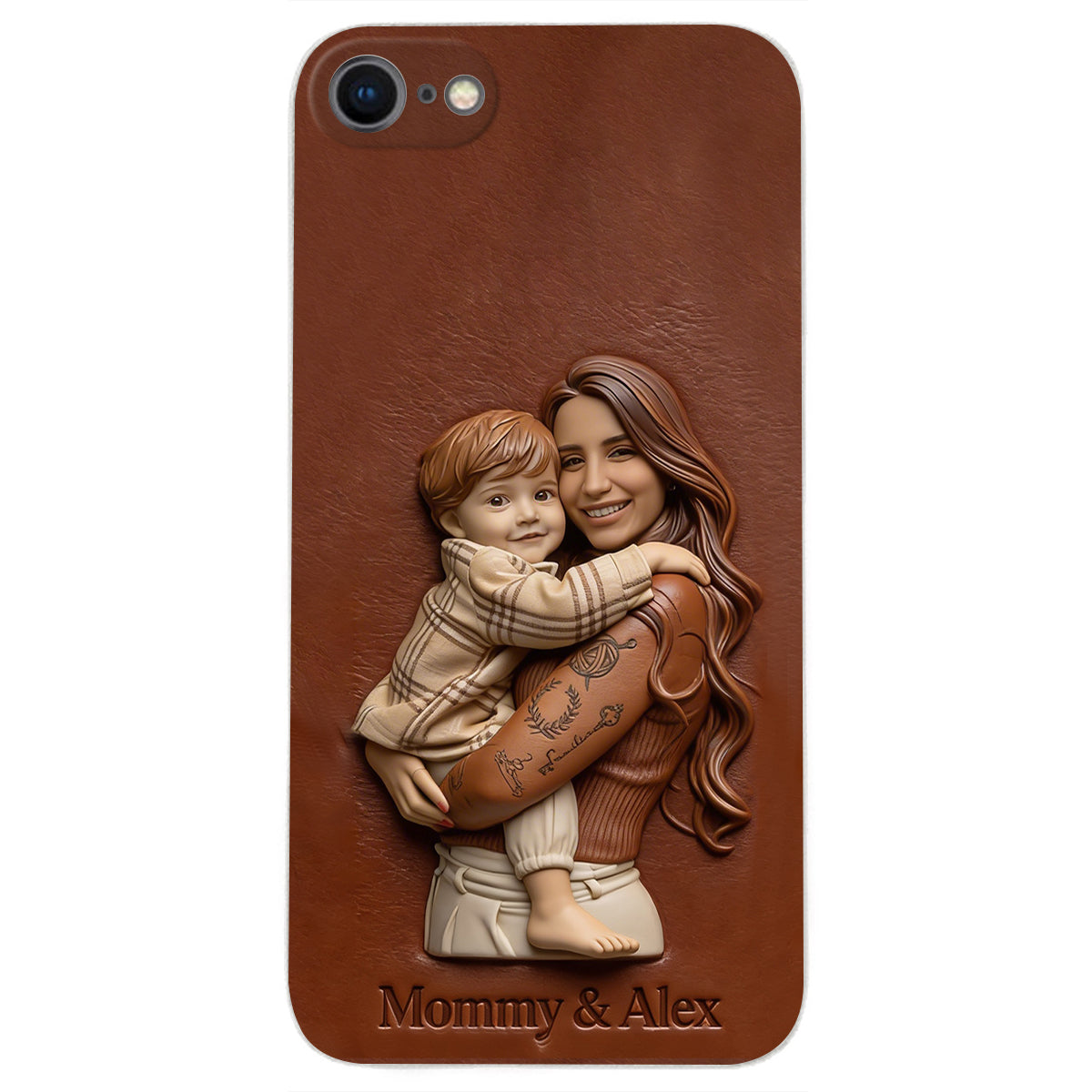 Personalisierte Handyhülle aus Leder mit Foto – Geschenkidee für Mama, Oma