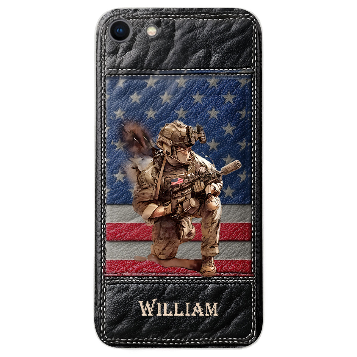 Military Art - Personalized Veteran Leather Phone Case