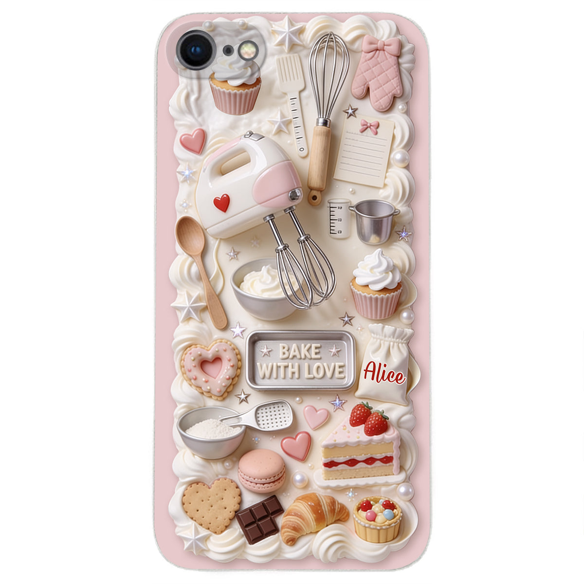 Bake With Love - Personalized Baking 3D Embossed Leather Phone Case
