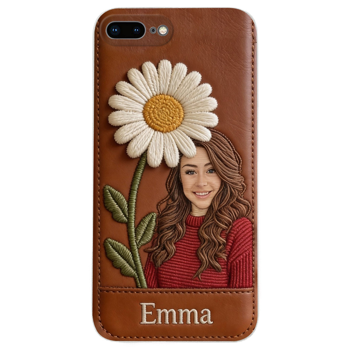 Custom Any Photo Birthmonth Flower - Personalized Self Love Leather Phone Case