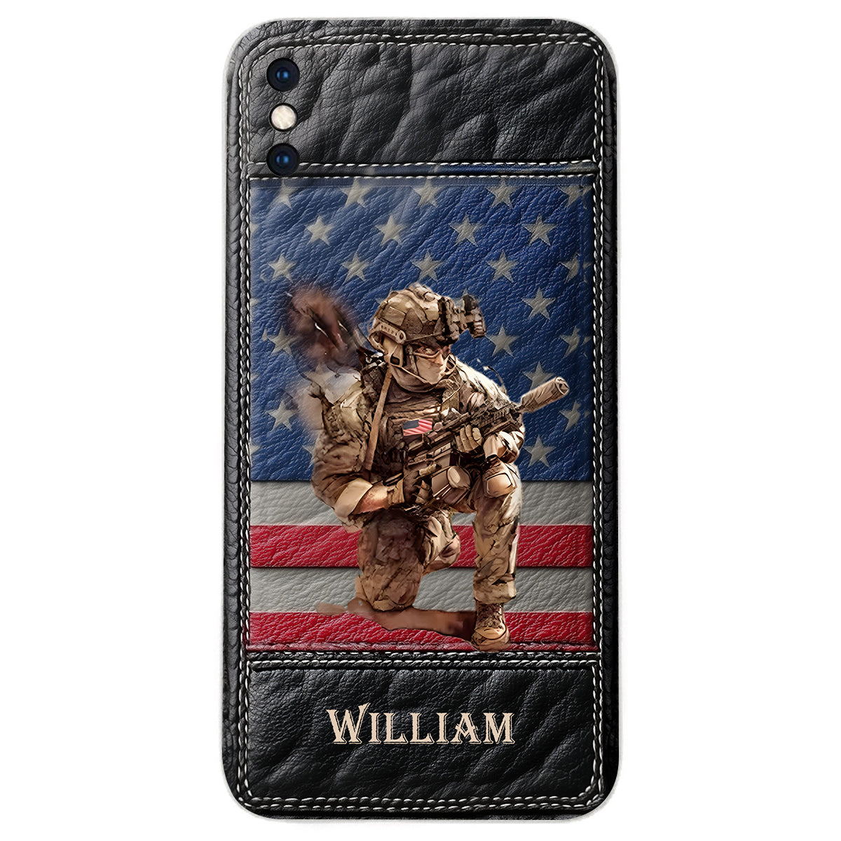 Military Art - Personalized Veteran Leather Phone Case
