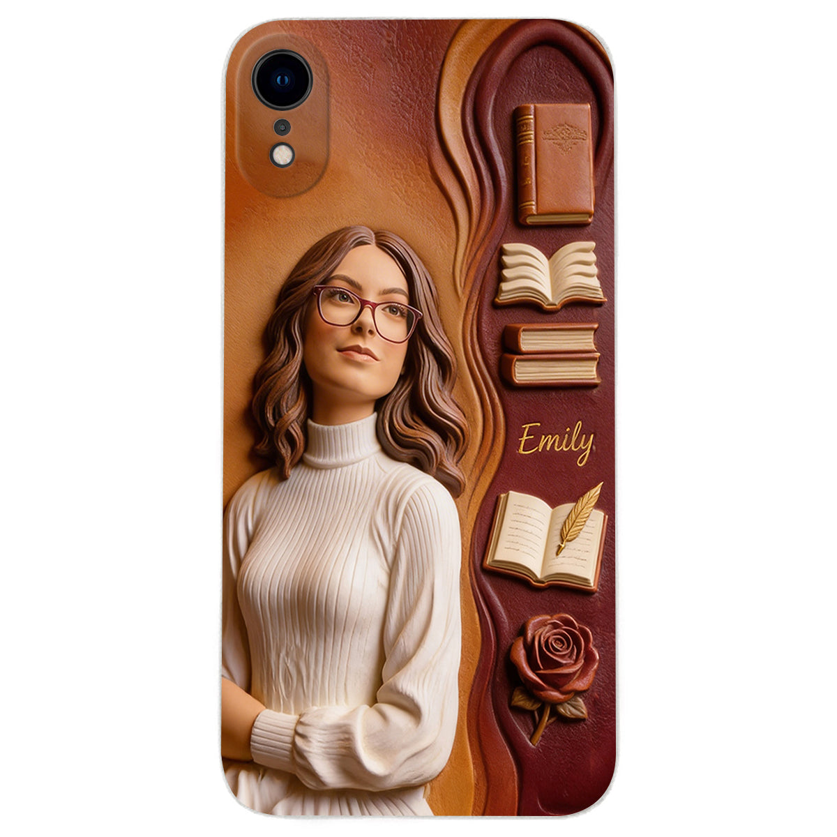 Custom Any Photo Love Books - Personalized Book 3D Embossed Leather Phone Case