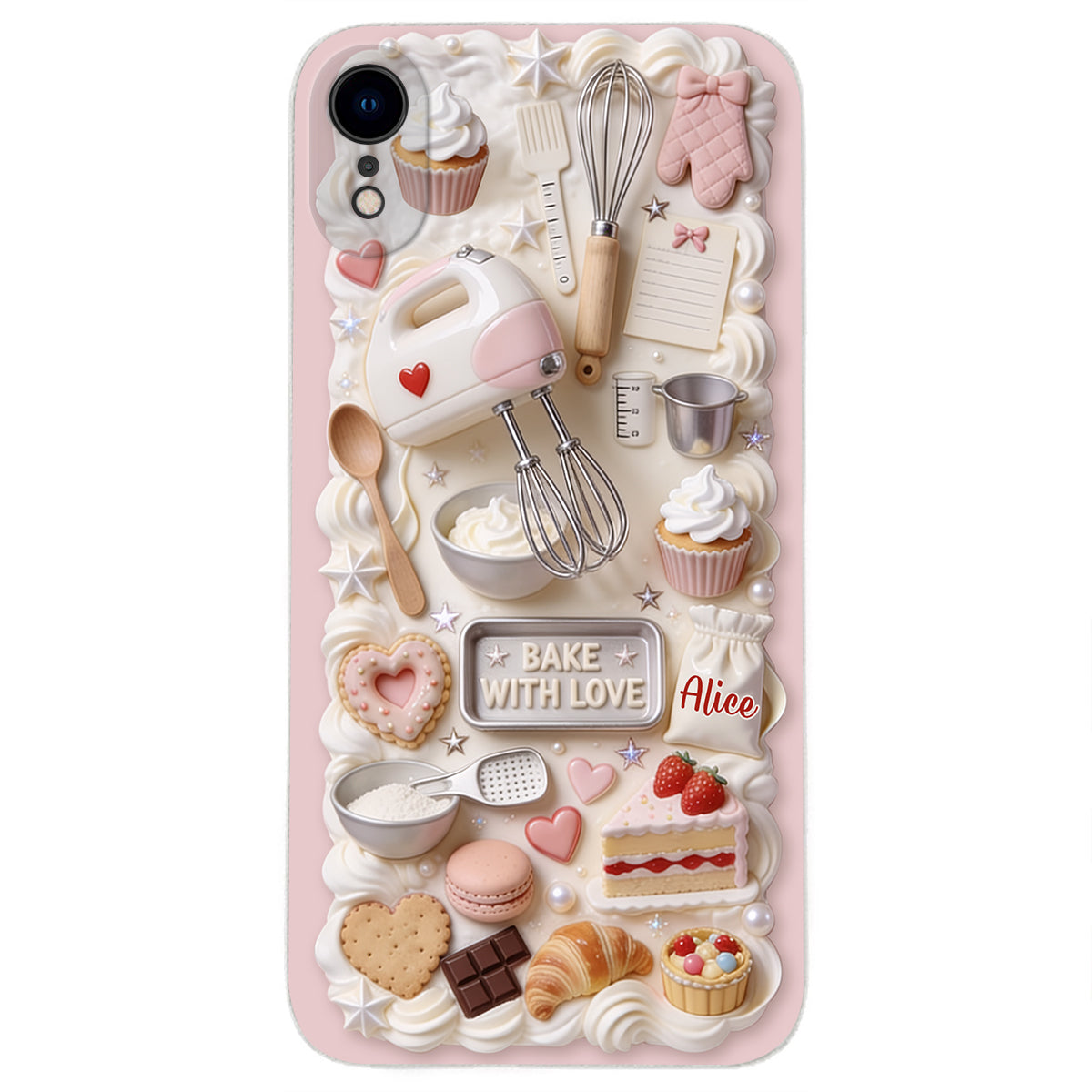 Bake With Love - Personalized Baking 3D Embossed Leather Phone Case